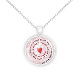 All the Darkness in the World Cannot Extinguish .. Assisi Quote Heart Swirl 1" Pendant Necklace in Silver Tone