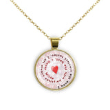 I Have the Simplest Tastes I Am Always Satisfied with the Best Oscar Wilde Quote Heart Swirl 1" Pendant Necklace in Gold Tone