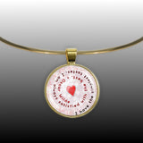 I Have the Simplest Tastes I Am Always Satisfied with the Best Oscar Wilde Quote Heart Swirl 1" Pendant Necklace in Gold Tone