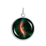 Zeta Ophiuchi Bow Shock in the Constellation Ophiuchus Space 3/4" Charm for Petite Pendant or Bracelet in Silver Tone