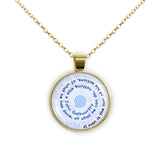 A Man Is the Sum of His Actions, of What ... Galsworthy Quote Spiral 1" Pendant Necklace in Gold Tone