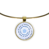 A Man Is the Sum of His Actions, of What ... Galsworthy Quote Spiral 1" Pendant Necklace in Gold Tone