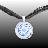 A Man Is the Sum of His Actions, of What ... Galsworthy Quote Spiral 1" Pendant Necklace in Silver Tone