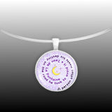 A Person Often Meets His Destiny on the Road He Took ... Fontaine Quote Moon Swirl 1" Pendant Necklace in Silver Tone