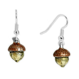 Woodsy Brown 3d Acorn Earrings in Silver Tone, Celebrate Fall, Harvest, Halloween, Thanksgiving
