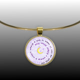 All That We See or Seem Is but a Dream Within a Dream Poe Quote Moon Swirl 1" Pendant Necklace in Gold Tone