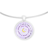 All That We See or Seem Is but a Dream Within a Dream Poe Quote Moon Swirl 1" Pendant Necklace in Silver Tone