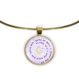 All the World Is Made of Faith, and Trust and ... Barrie Quote Moon Swirl 1" Pendant Necklace in Gold Tone