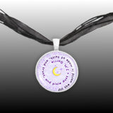 All the World Is Made of Faith, and Trust and ... Barrie Quote Moon Swirl 1" Pendant Necklace in Silver Tone