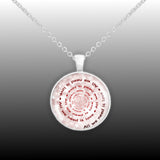 All We Need Is Love Quote Swirl Vortex 1" Pendant Necklace in Silver Tone