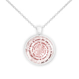 All We Need Is Love Quote Swirl Vortex 1" Pendant Necklace in Silver Tone