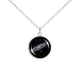 Andromeda Galaxy in the Constellation Andromeda 3/4" Charm for Petite Pendant or Bracelet in Silver Tone