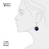 Aquarius Constellation Illustration Dangle Earrings w/ 3/4" Space Charms in Silver Tone