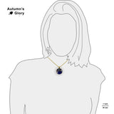 Aquarius Constellation Illustration 1" Pendant Necklace in Gold Tone