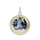 Aquarius the Water Bearer Astrological Sign in the Zodiac Illustration 3/4" Charm for Petite Pendant or Bracelet in Silver Tone or Gold Tone