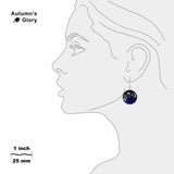 Aquarius Constellation Illustration Dangle Earrings w/ 3/4" Space Charms in Silver Tone