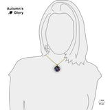 The Eagle Constellation Aquila Illustration 1" Pendant Necklace in Gold Tone
