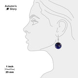 Aries Constellation Illustration Dangle Earrings w/ 3/4" Space Charms in Silver Tone