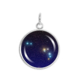 Aries Constellation Illustration 3/4" Charm for Petite Pendant or Bracelet in Silver Tone