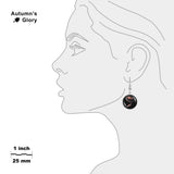 Rose Made of Galaxies Arp 273 in the Constellation Andromeda Dangle Earrings w/ 3/4" Space Charms in Silver Tone