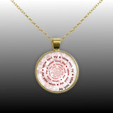 As You Wish Quote Swirl Vortex 1" Pendant Necklace in Gold Tone