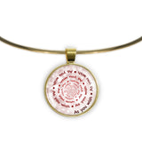 As You Wish Quote Swirl Vortex 1" Pendant Necklace in Gold Tone
