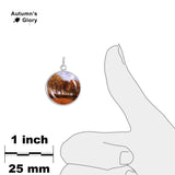 Autumn Landscape with Trees Van Gogh Painting 3/4" Charm for Petite Pendant or Bracelet in Silver Tone or Gold Tone