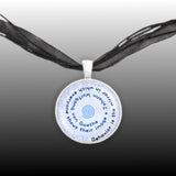 Behavior Is the Mirror in Which Everyone Shows Their Image Goethe Quote 1" Pendant Necklace in Silver Tone