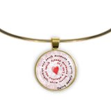Being Deeply Loved By Someone Gives You Strength ... Lao Tzu Quote Heart Swirl 1" Pendant Necklace in Gold Tone