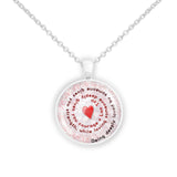 Being Deeply Loved By Someone Gives You Strength ... Lao Tzu Quote Heart Swirl 1" Pendant Necklace in Silver Tone