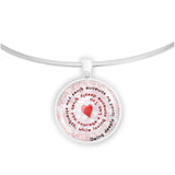 Being Deeply Loved By Someone Gives You Strength ... Lao Tzu Quote Heart Swirl 1" Pendant Necklace in Silver Tone