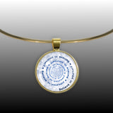 Believe in Yourself Quote Swirl Vortex 1" Pendant Necklace in Gold Tone