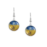 Black Crows in a Wheat Field Van Gogh Painting Round Dangle Earrings w/ 3/4" Charms in Silver Tone or Gold Tone
