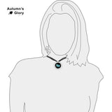 Black Cat's Ice Blue Eye Illustration Art 1" Pendant Necklace in Silver Tone
