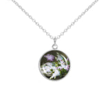 Springtime Purple & White Lilacs Raoul de Longpre Painting 3/4" Charm for Petite Pendant or Bracelet in Silver Tone