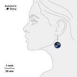 Great Dog Constellation Canis Major Illustration Dangle Earrings w/ 3/4" Space Charms in Silver Tone