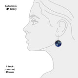 Great Dog Constellation Canis Major Illustration Dangle Earrings w/ 3/4" Space Charms in Silver Tone