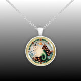 Capricorn the Sea Goat Astrological Sign in the Zodiac Illustration 1" Pendant Necklace in Silver Tone