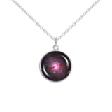 Centaurus A Galaxy in the Constellation Centaurus Space 3/4" Charm for Petite Pendant or Bracelet in Silver Tone