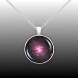 Centaurus A Galaxy in the Constellation Centaurus Space 1" Pendant Necklace in Silver Tone