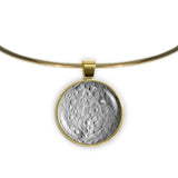 Dwarf Planet Ceres in the Asteroid Belt Solar System Space 1" Pendant Necklace in Gold Tone