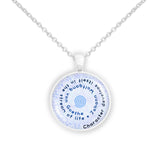 Character Develops Itself in the Stream of Life Goethe Quote Spiral 1" Pendant Necklace in Silver Tone