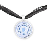 Character Develops Itself in the Stream of Life Goethe Quote Spiral 1" Pendant Necklace in Silver Tone