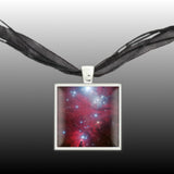 Christmas Tree Nebula in the Constellation Monoceros Space 1" Pendant Necklace in Silver Tone