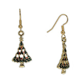 Decorated Cutout Christmas Tree Earrings in Gold Tone, Celebrate the Holidays, Christmas, New Years