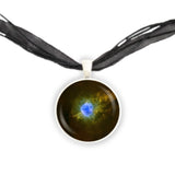 Cocoon Nebula in the Constellation Cygnus Space 1" Pendant Necklace in Silver Tone