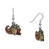 Bursting with Color Cornucopia Earrings in Silver Tone, Celebrate Thanksgiving, Fall, Harvest