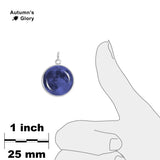 The Dark Blue Moon of Earth Solar System 3/4" Charm for Petite Pendant or Bracelet in Silver Tone
