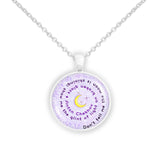 Don't Tell Me the Moon Is Shining; Show Me the Glint of .. Chekhov Quote Moon Swirl 1" Pendant Necklace in Silver Tone