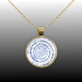 Dream A Little Dream Quote Swirl Vortex 1" Pendant Necklace in Gold Tone